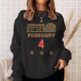 Awesome Since 4. Februar Sweatshirt mit Leopardenmuster Vintage Geburtstag Geschenke für Sie