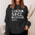 Bday Jungen Mädchen Geburtstagslegende Seit Dezember 2001 Sweatshirt Geschenke für Sie