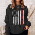 Best Dad Ever Usa Flag Fathers Day Firefighter Red Line Sweatshirt Gifts for Her