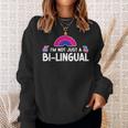 Bisexual Bi Pride Flag Pun Im Not Just Bi-Lingual Men Women Sweatshirt Graphic Print Unisex Gifts for Her