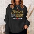 Blessed To Be Called Granny Leopart Red Plaid Buffalo Xmas Sweatshirt Gifts for Her