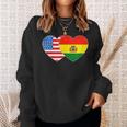 Bolivien USA Flagge Herz Sweatshirt für Bolivianisch-Amerikanische Patrioten Geschenke für Sie