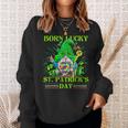 Born Lucky On St Patricks Day Autism St Patricks Day Gnomes Sweatshirt Gifts for Her