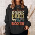 Boxer Dad Drink Beer Hang With Dog Funny Men Vintage Sweatshirt Gifts for Her