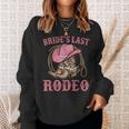 Brides Last Rodeo Cowgirl Hat Bachelorette Party Bridal Sweatshirt Gifts for Her