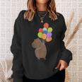 Capybara Gifts Lovely Capybara With Balloon Cute Animal Sweatshirt Gifts for Her