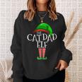 Cat Dad Elf Group Matching Family Christmas Gift Daddy Men Men Women Sweatshirt Graphic Print Unisex Gifts for Her