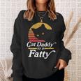 Cat Daddy To A Fatty Funny Vintage 80S Sunset Fat Chonk Dad V2 Sweatshirt Gifts for Her