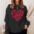 Cat Heart Valentines Day Funny Women Kitty Kitten Lover Sweatshirt Gifts for Her
