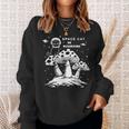 Catronaus Space Cat On Mushrooms Ufo Funny Space Cat Sweatshirt Gifts for Her