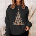 Christmas Library Tree Librarian Book Lover V4 Men Women Sweatshirt Graphic Print Unisex Gifts for Her