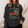 Christmas Red Truck Its The Most Wonderful Time Of The Year Men Women Sweatshirt Graphic Print Unisex Gifts for Her