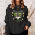 Cool Cat Jester Sunglasses Beads Funny Mardi Gras Carnival Sweatshirt Gifts for Her