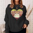 Cute Hamster Design Retro Heart Shape Vintage Sweatshirt Gifts for Her