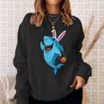 Cute Shark With Easter Basket And Bunny Ears Happy Easter Sweatshirt Gifts for Her