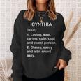 Cynthia Definition Personalized Custom Name Loving Kind Sweatshirt Gifts for Her