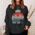 Dad Pit Crew Race Car Chekered Flag Vintage Racing Party Sweatshirt Gifts for Her