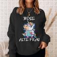 Damen Böse Alte Frau Für Oma Großmuter Spruch Rockerin Sweatshirt Geschenke für Sie