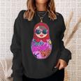 Damen Bunte Graffiti Püppchen Punk Matroschka Sprayer Puppe Sweatshirt Geschenke für Sie
