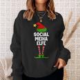 Damen Sweatshirt Social Media Elfe, Partnerlook Weihnachten Geschenke für Sie