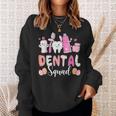 Dental Squad Tooth Bunny Easter Eggs Love Dentist Easter Day Sweatshirt Gifts for Her