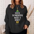 Does Somebody Need A Hug Christmas Elf Buddy Men Women Sweatshirt Graphic Print Unisex Gifts for Her