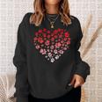 Dog Paw Gifts Love & Heart Puppy Dog Valentines Day Sweatshirt Gifts for Her
