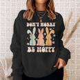 Dont Worry Be Hoppy Rabbit Cute Bunny Flowers Easter Day Sweatshirt Gifts for Her