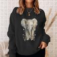 Elephant Watercolor Sweatshirt Gifts for Her