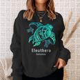 Eleuthera Bahamas Sea Blue Tribal Turtle Men Women Sweatshirt Graphic Print Unisex Gifts for Her