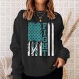 Fight Cervical Cancer Awareness Month White Teal Ribbon Sweatshirt Gifts for Her