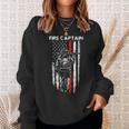 Fire Captain Chief American Flag Gifts Firefighter Captain Sweatshirt Gifts for Her