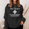 First Aid Kit Whiskey And Duct Tape Funny Dad Joke Vintage Sweatshirt Gifts for Her