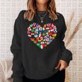 Flags Of Countries Of The World International Flag Heart Sweatshirt Gifts for Her