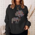 Flags Of The Countries Of The World International Elephant Sweatshirt Gifts for Her