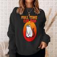 Full Time Cat Dad Halloween Funny Black Cat Wearing Ghost Halloween Cat Dad Sweatshirt Gifts for Her