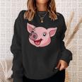 Funny Cute Pig Face Farm Adorable Pink Piglet Lover Farmer Sweatshirt Gifts for Her