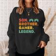Funny Gamer Son Big Brother Gaming Legend Gift Boys Teens Sweatshirt Gifts for Her
