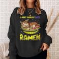 Funny Kawaii Anime Cats Love Ramen Japanese Noodles Men Women Sweatshirt Graphic Print Unisex Gifts for Her