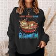Funny Kawaii Anime Cats Love Ramen Japanese Noodles V2 Men Women Sweatshirt Graphic Print Unisex Gifts for Her