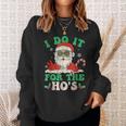 Funny Santa I Do It All For The Hos Christmas Funny Xmas Men Women Sweatshirt Graphic Print Unisex Gifts for Her