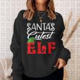 Funny Santas Cutest Elf Christmas Matching Family Gifts Men Women Sweatshirt Graphic Print Unisex Gifts for Her