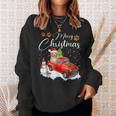 Funny Shih Tzu Dog Snow Red Truck Christmas Xmas Tree Pajama Men Women Sweatshirt Graphic Print Unisex Gifts for Her