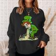Funny St Patricks Day Leprechaun Shamrock Pattys Day Party Sweatshirt Gifts for Her