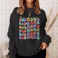 Godmama Retro Groovy Best Godmother Ever Mother’S Day Sweatshirt Gifts for Her