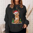 Goldendoodle Christmas Tree Lights Pajama Dog Xmas Men Women Sweatshirt Graphic Print Unisex Gifts for Her
