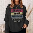 Grampy Knows Everything If He Doesnt Know Fathers Day Sweatshirt Gifts for Her