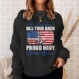 Grandson Proud Navy Grandpa Anchor Sweatshirt Gifts for Her