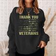 Green Camouflage American Flag - Thank You Veterans Camo Sweatshirt Gifts for Her