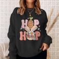 Groovy Easter Hippie Bunny Hip Hop Gift Girl Kids Toddler Sweatshirt Gifts for Her